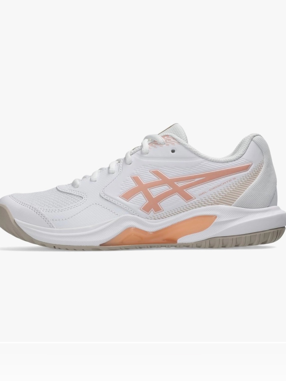 ASICS Gel Dedicate Women's White & Peach Tennis Shoes